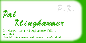 pal klinghammer business card